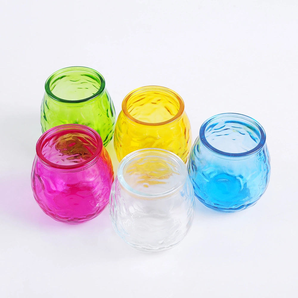 Glass Ball Bowl Shaped Candle Holders Wholesale Storage Luxury Empty Custom Logo Colorful Container Crystal Glass Candle Jars
