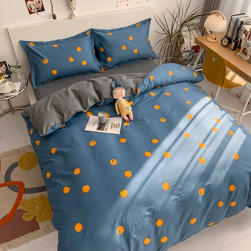 High Quality Home Textiles 4PCS 100% Cotton Coloring Bed Sheets Set Soft Bedding Set