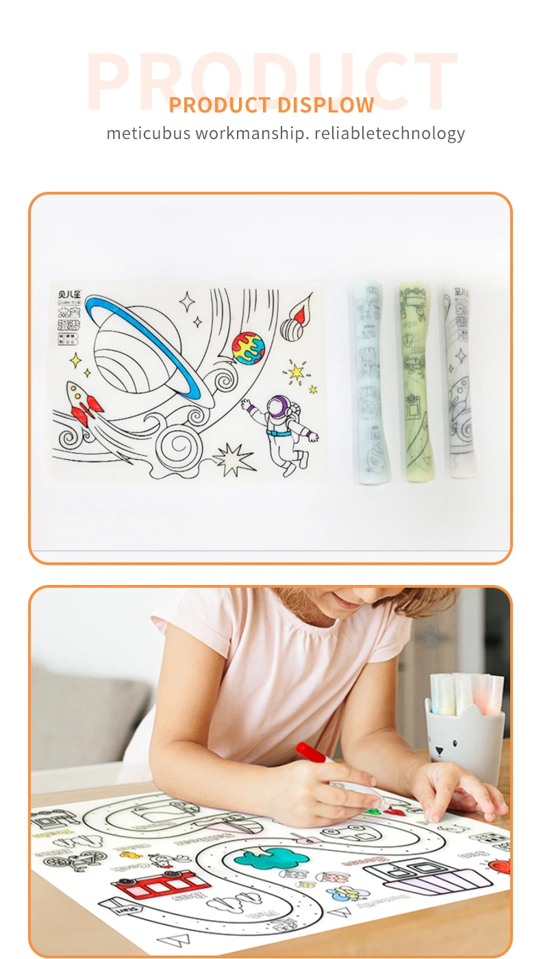 Factory Custom Wholesale Educational Learning Food Grade BPA-Free Graffiti Silicone Mat Repeat Coloring Customizable Pattern Graffiti Mat