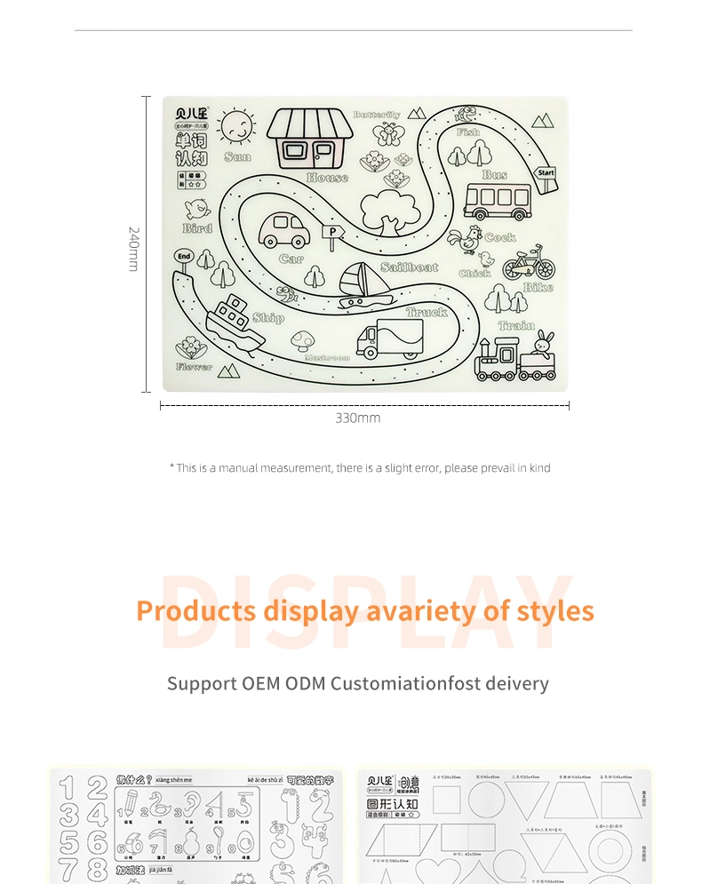Factory Custom Wholesale Educational Learning Food Grade BPA-Free Graffiti Silicone Mat Repeat Coloring Customizable Pattern Graffiti Mat