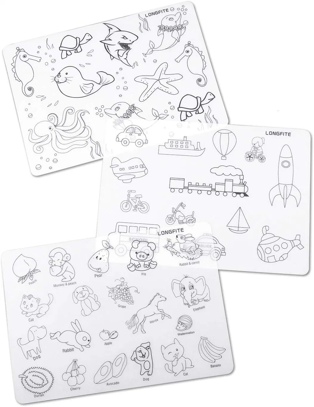 Silicone Kids Placemats Coloring Doodle Fun Placemat Silicone Table Mat for Kids Drawing Painting