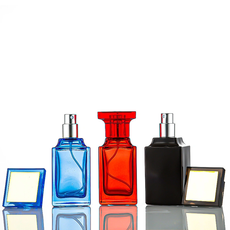 Factory Custom Perfume Bottle 50ml Luxury Black Perfume Glass Bottle with Box