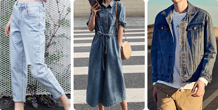 High Quality Thin Cotton Woven Denim Fabric for Jeans T-Shirt Dress and Bags