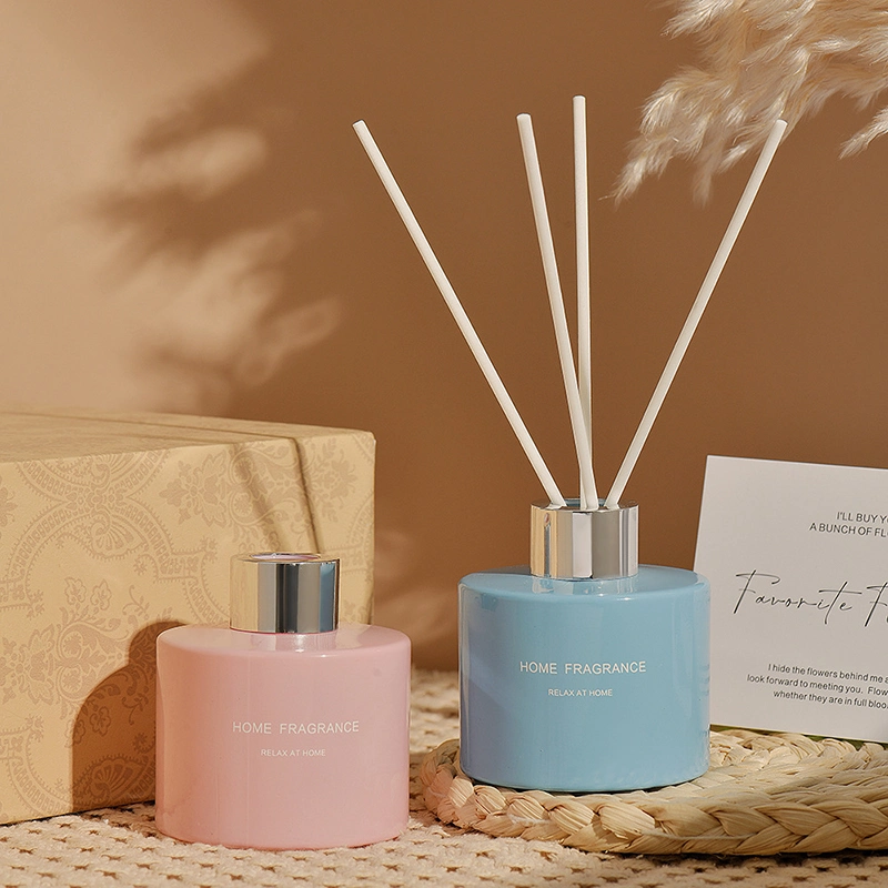 Manufacturers Cylinder Glass Empty Black Pink Gray Black Colored Reed Diffuser Bottles 140ml 4oz with Sticks