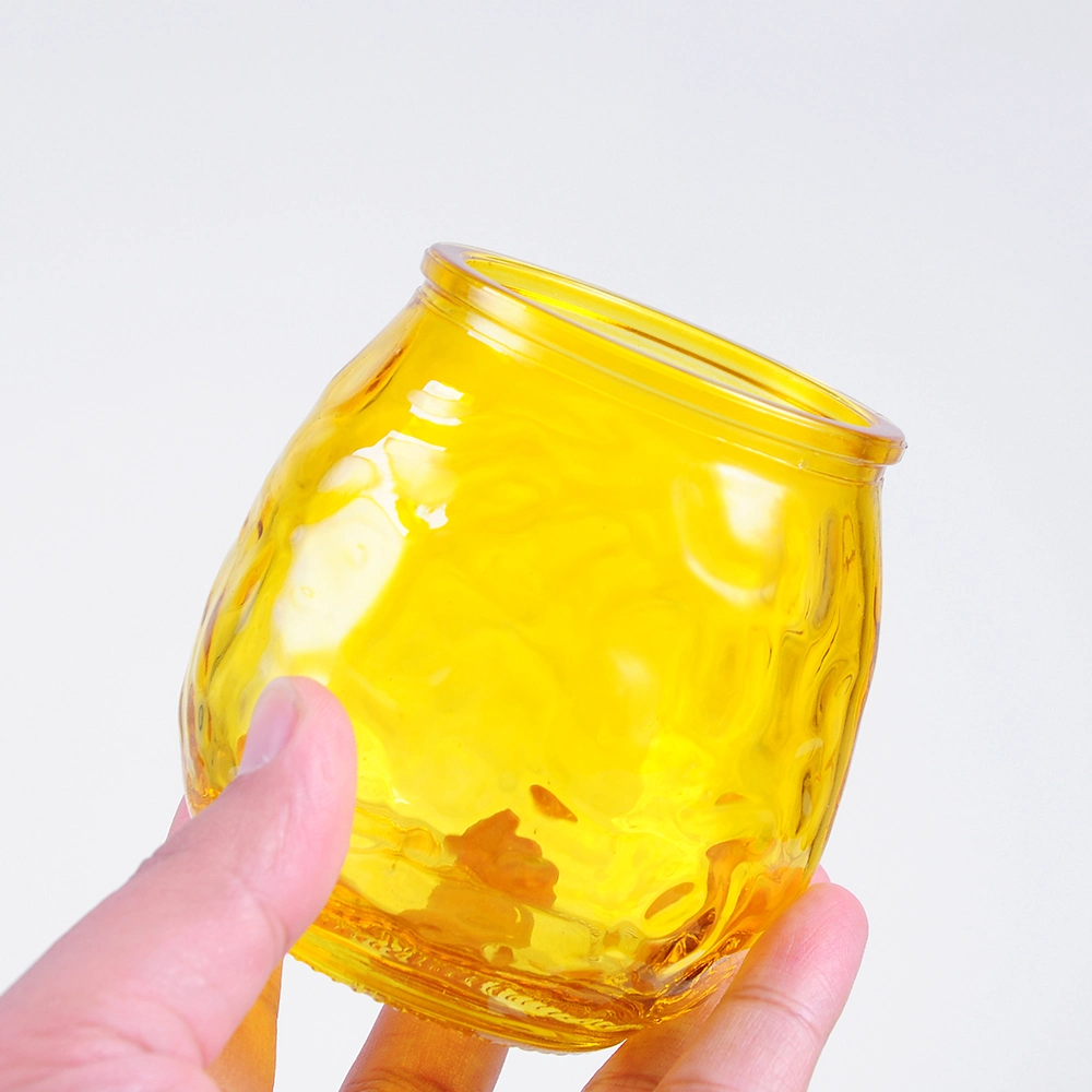 Glass Ball Bowl Shaped Candle Holders Wholesale Storage Luxury Empty Custom Logo Colorful Container Crystal Glass Candle Jars