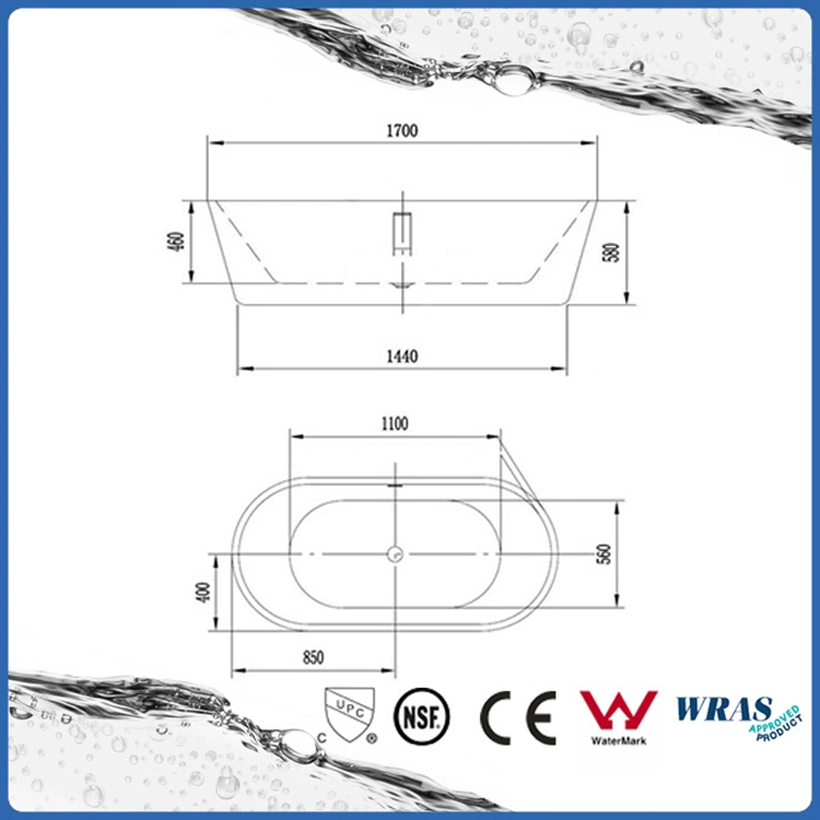 Design Matte Red and White Hotel Project Use Acrylic Bathtub for Adults Freestanding Soaking Artistic Bath Tub