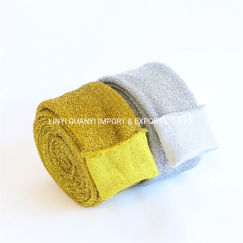 Gold Silver Cleaning Fabric Scouring Pad Sponge Scourer Material Cloth