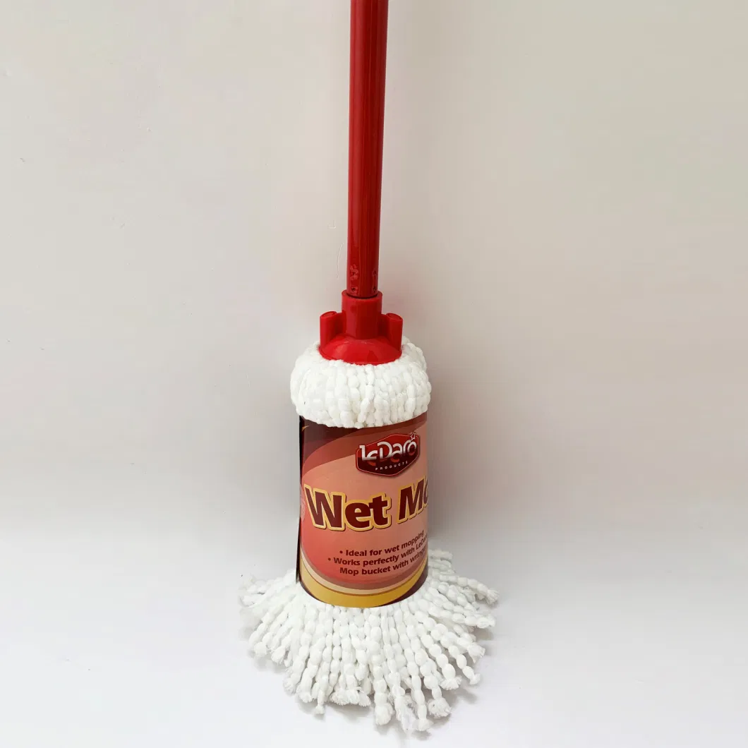 Factory Price Wet Mop with 100% Polyester Microfibre Yarn Metal Handle for Home Cleaning