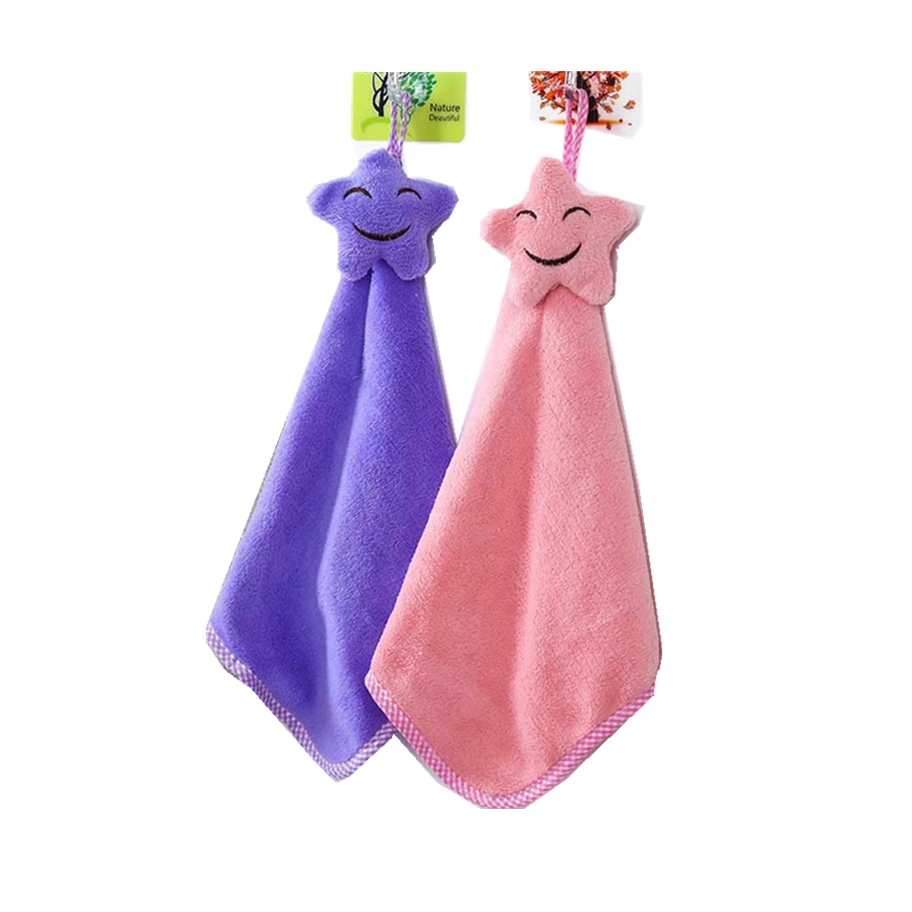 Super Absorbent Soft Lint Free Quick Dry Cartoon Velvet Hang Towel Microfiber Cloth Wipers Rags