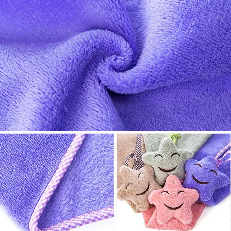 Super Absorbent Soft Lint Free Quick Dry Cartoon Velvet Hang Towel Microfiber Cloth Wipers Rags