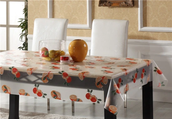 Clear PVC Transparent Printed Tablecloth Easy to Clean for Home Use