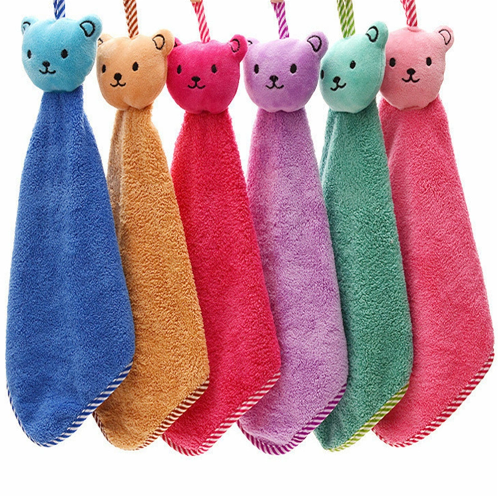 Super Absorbent Soft Lint Free Quick Dry Cartoon Velvet Hang Towel Microfiber Cloth Wipers Rags