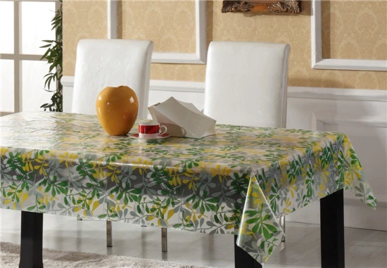 Clear PVC Transparent Printed Tablecloth Easy to Clean for Home Use