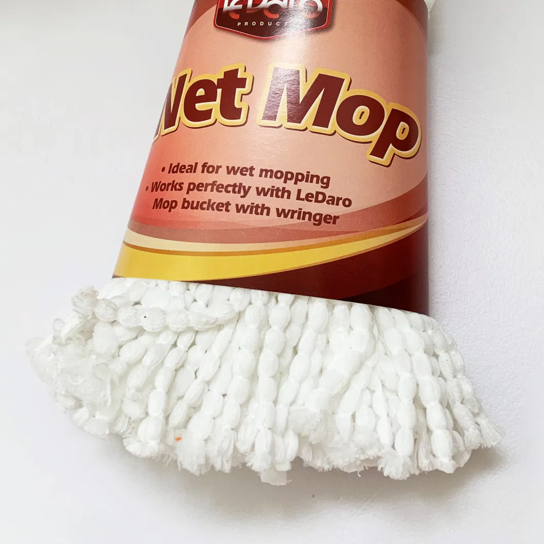 Factory Price Wet Mop with 100% Polyester Microfibre Yarn Metal Handle for Home Cleaning