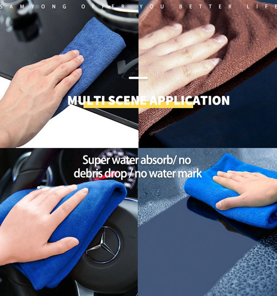 Microfiber Cleaning Cloth Super Absorbent Kitchen Microfiber Cleaning Towel Soft Cloth Support Customized Logo