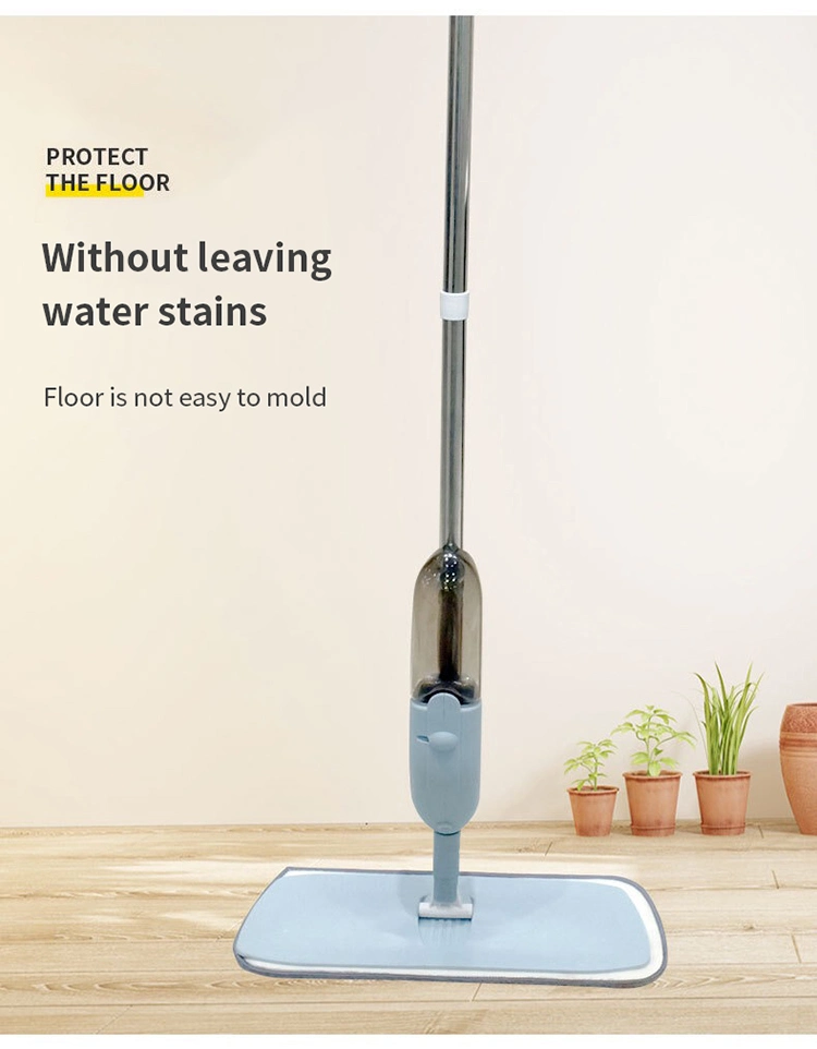 Easy Cleaning Tool Stainless Steel Handle Microfiber Floor Flat Water Spin Spray Mop with Reusable Microfiber Pads