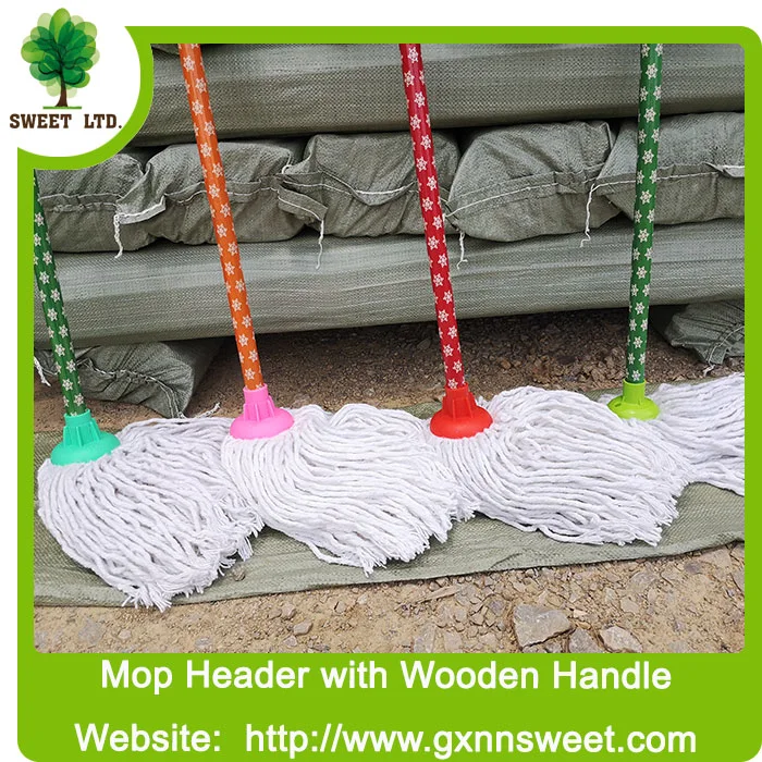 Wholesale Custom Cotton Mop with Yarn Wet Mop Plastic Head