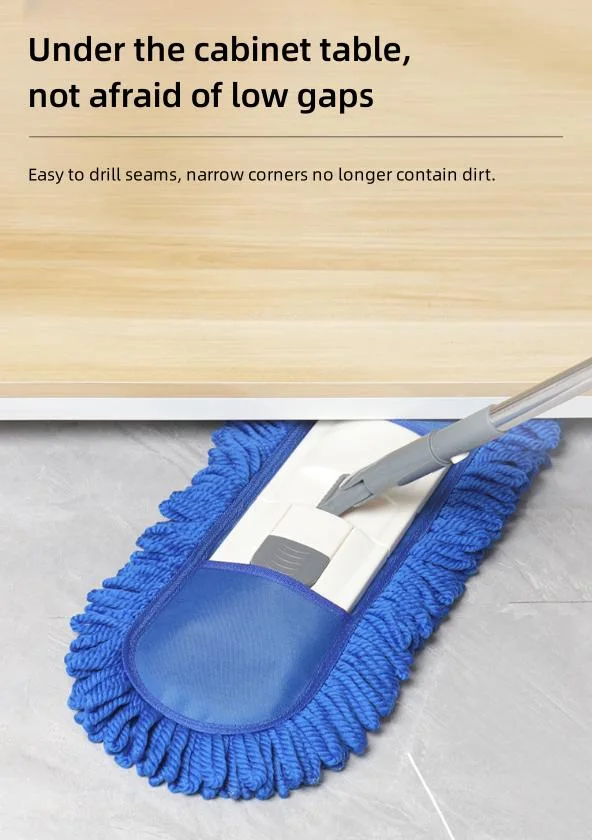 Telescopic Rod Folding Flat Mop Fiber Absorbent Clean Floor Replacement Mop Cloth