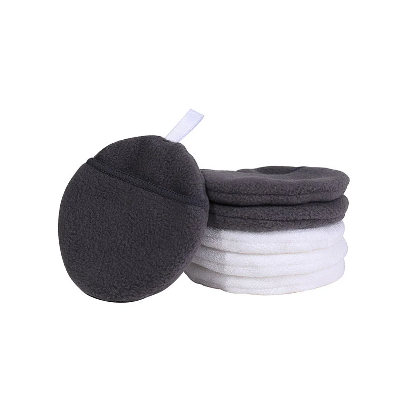 Reusable Round Washable Cleaning Charcoal Microfiber Bamboo Cotton Makeup Remover Set Facial Cloth Pads Pocket Organic for Face