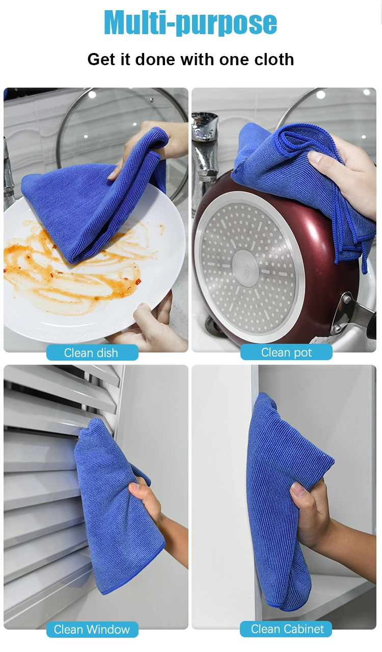 Sustainable Powerful Dust Removal Rags Microfiber Cleaning Cloths for Kitchen