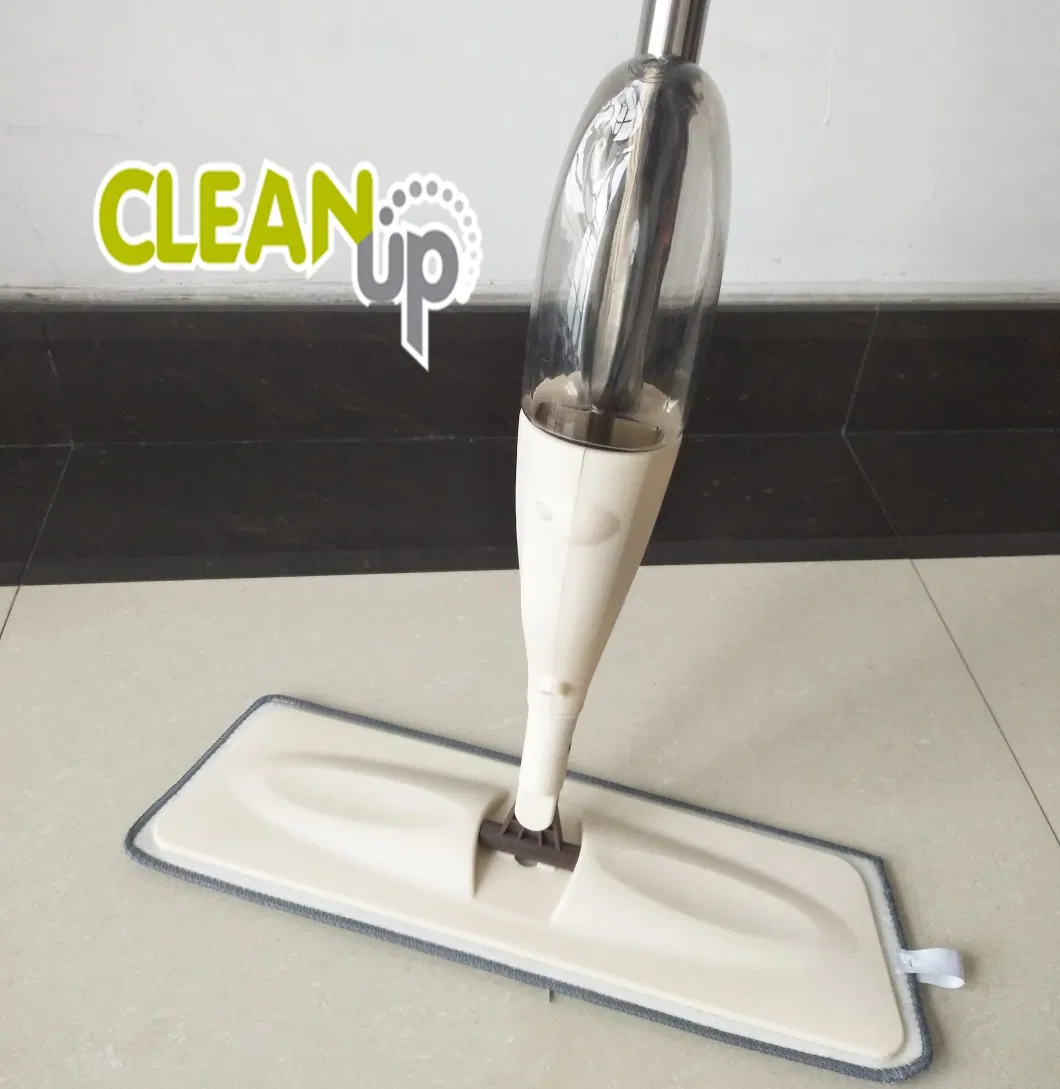 Flat Mop Floor Cleaning Spray Mop with Microfiber Cloth &amp; Steel Handle