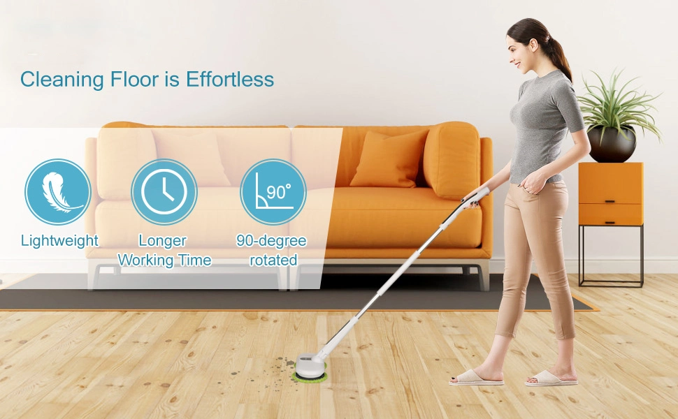 Cordless Electric Mop, Spin Mops for Floor Cleaning, Rechargeable Dual Spinning Scrubber Cleaner Mops