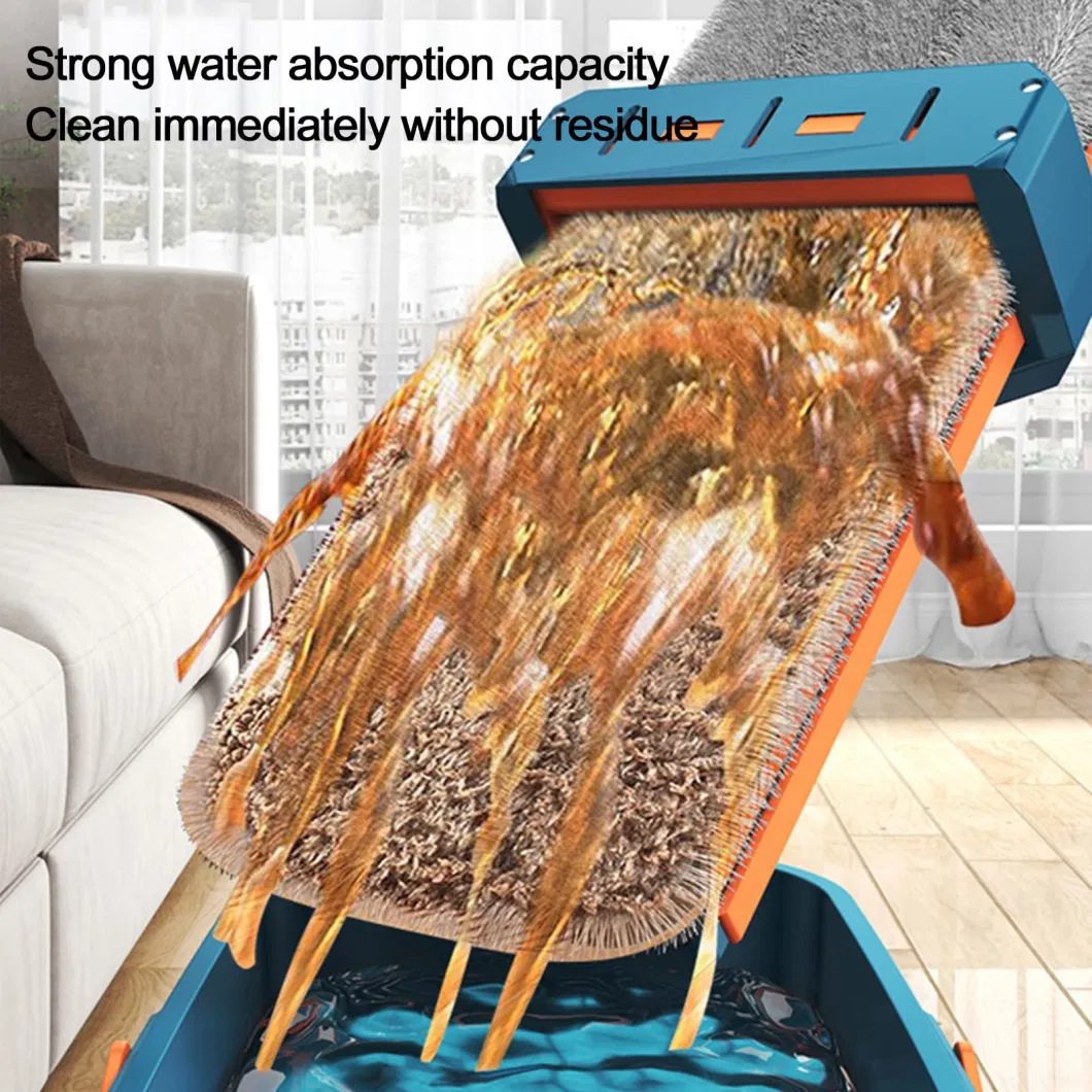 Hand Free Mops for Floor Cleaning, Hand Washing Free Mop, Hands-Free Microfiber Flat Mop, Automatic Wringing, 360 Degree Lazy Hands-Free Mop