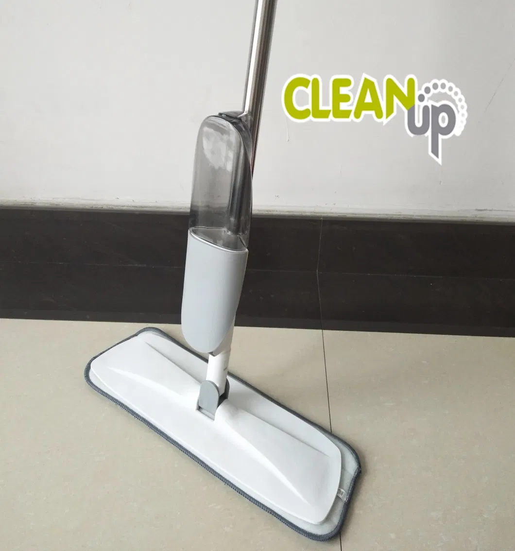 Flat Mop Floor Cleaning Spray Mop with Microfiber Cloth &amp; Steel Handle