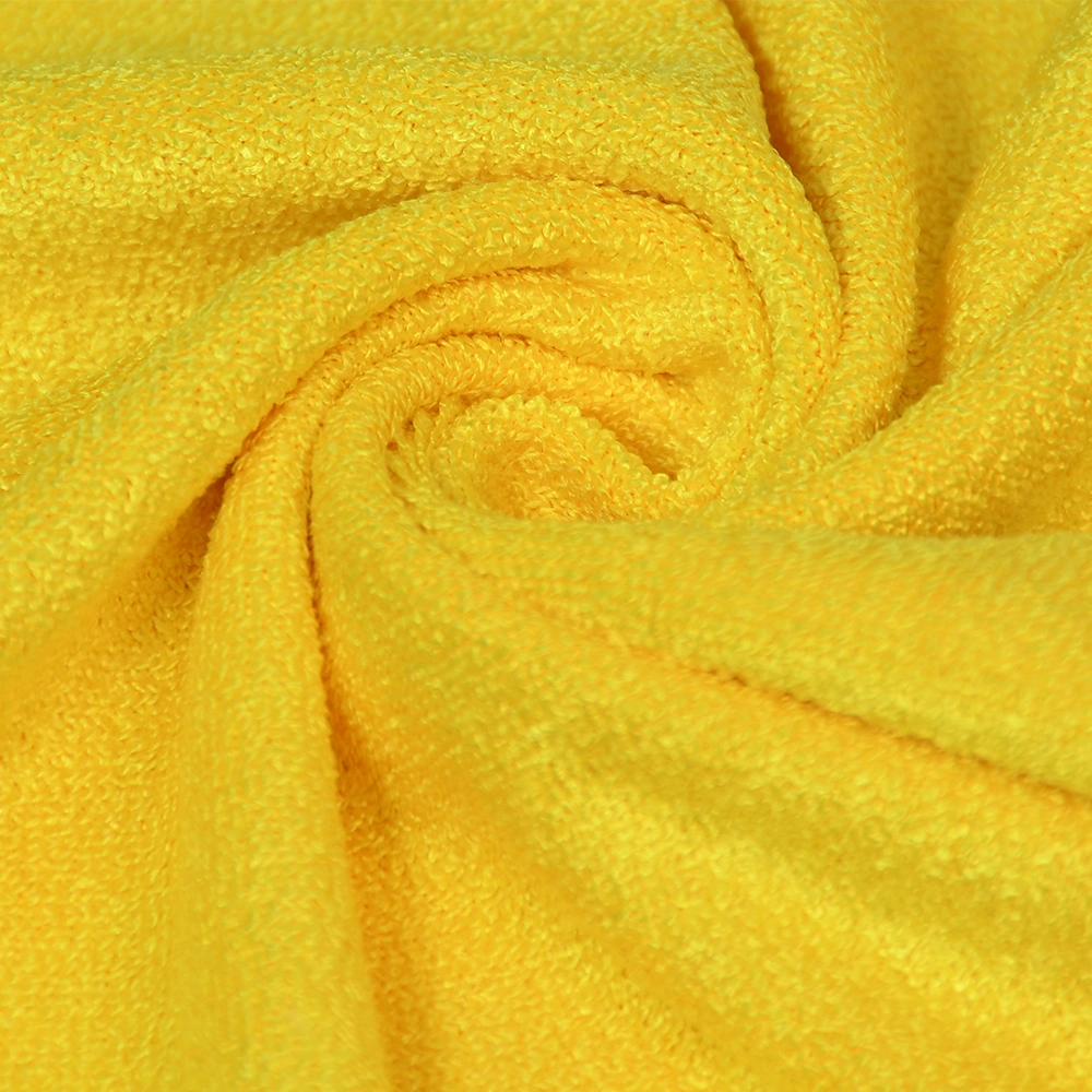 Super Absorbent Shining Yellow Weft Knitting Kitchen Towel with Hanging Loop