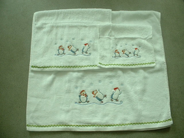 Embroidery Waffle Cotton Tea Towels Soft Kitchen Dish Wipe Hands Towels