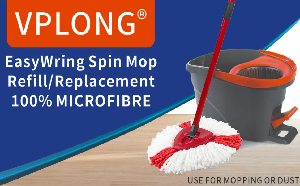 Spin Mop Heads Replacements Compatible with Vileda / O-Cedar, Easy Cleaning Refills Microfiber Mop