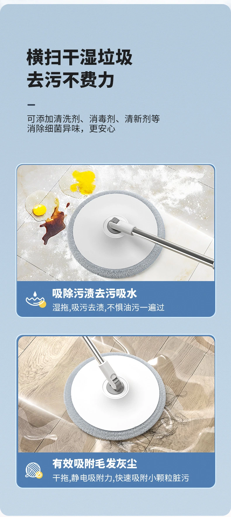 Clean Sewage Separation Mop, Flat Floor Mop and Bucket