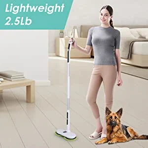 Cordless Electric Mop, Spin Mops for Floor Cleaning, Rechargeable Dual Spinning Scrubber Cleaner Mops