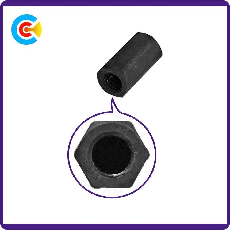 Carbon-Steel/Stainless-Steel Double-Headed Flat Hexagonal Hollow Column Connector for Building