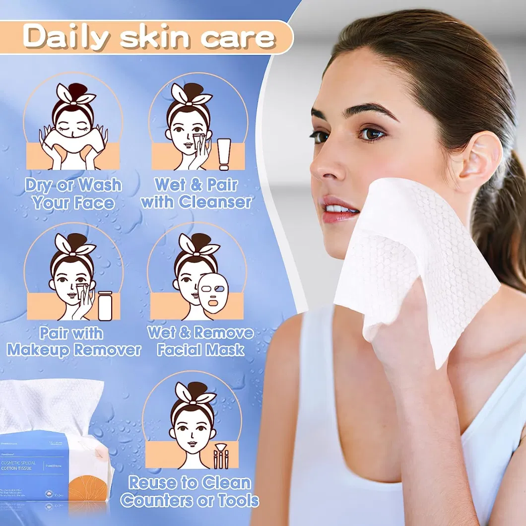 Face Clean Towels, 300 Count Disposable Facial Wash Cloth for Cleansing, Skincare and Makeup Remover, Lint- Free Facial Tissue