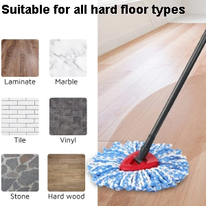 Rinseclean Spin Mop Refills, Spin Mop Head Compatible for O-Cedar / Velida with 2 Tank Dual System Mop