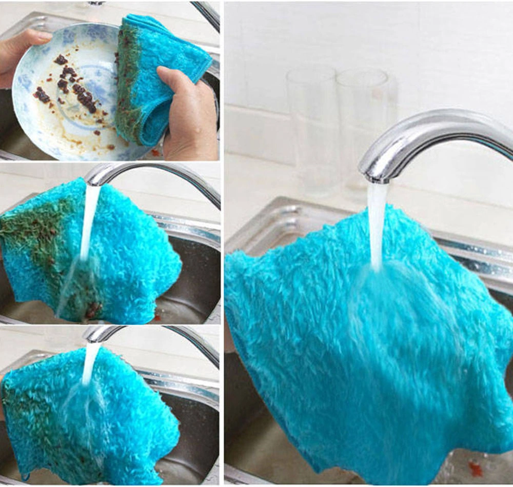 Durable Wholesale Wood Fiber Microfiber Cleaning Tea Dish Cloth Towel