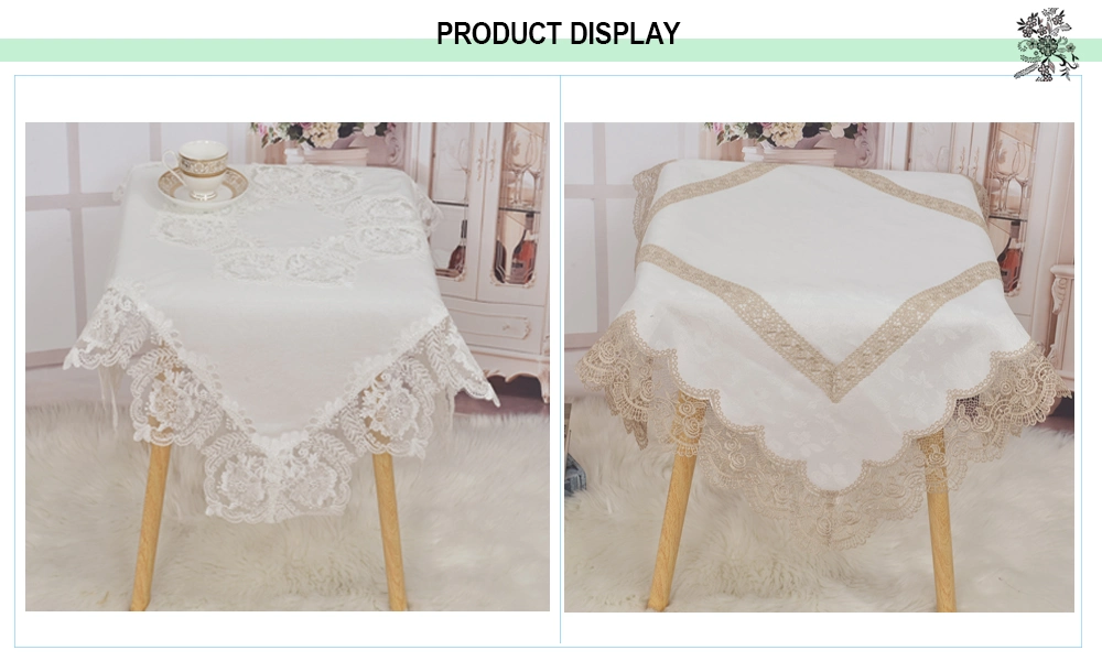 Cheap Easy to Clean Retangle Lace Vinyl PVC Luxury Tablecloth