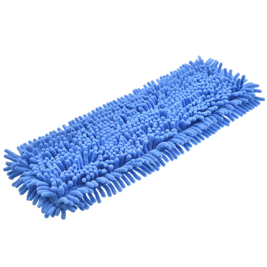 Wholesales Price Flat Mop Head Replacement Clean Washable Cloth Pad Forchenille Mop Refill with Polyester Matrial for All Floor Cleaning