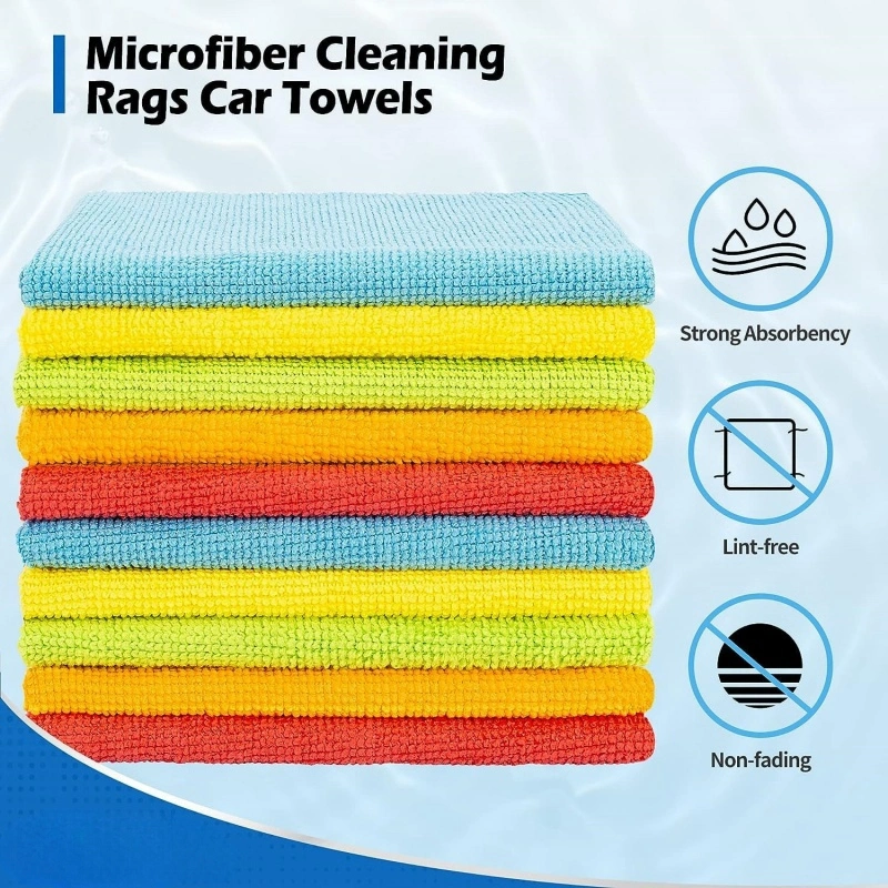 Custom Logo Lint Free Rapid Drying Microfiber Towel for Car Cleaning Buffing