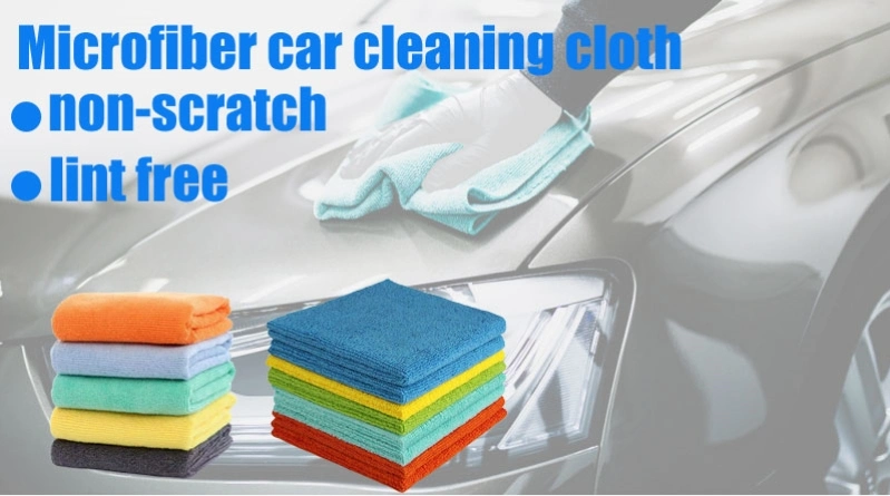 Custom Logo Lint Free Rapid Drying Microfiber Towel for Car Cleaning Buffing