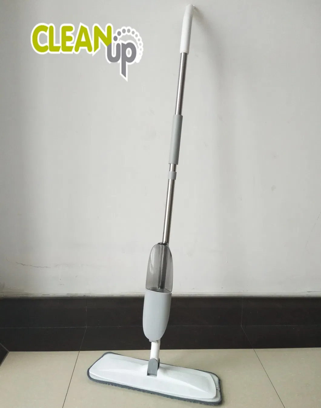 Flat Mop Floor Cleaning Spray Mop with Microfiber Cloth &amp; Steel Handle