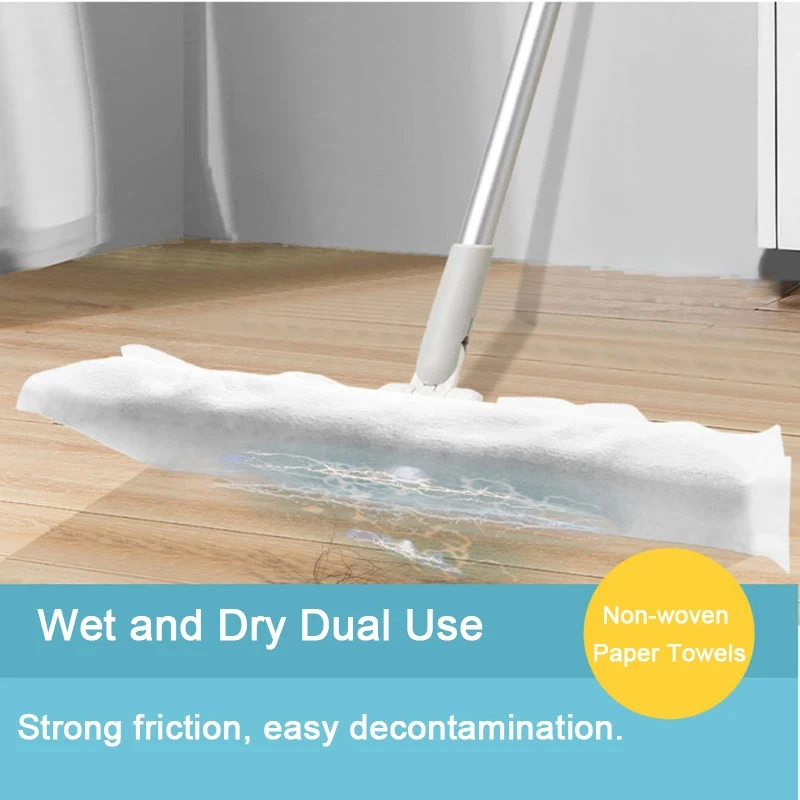 Alternative Cleaning Pad Wet Mop Towels Flat Replacement Wipes Lazy Mop Towel Non-Woven Paper