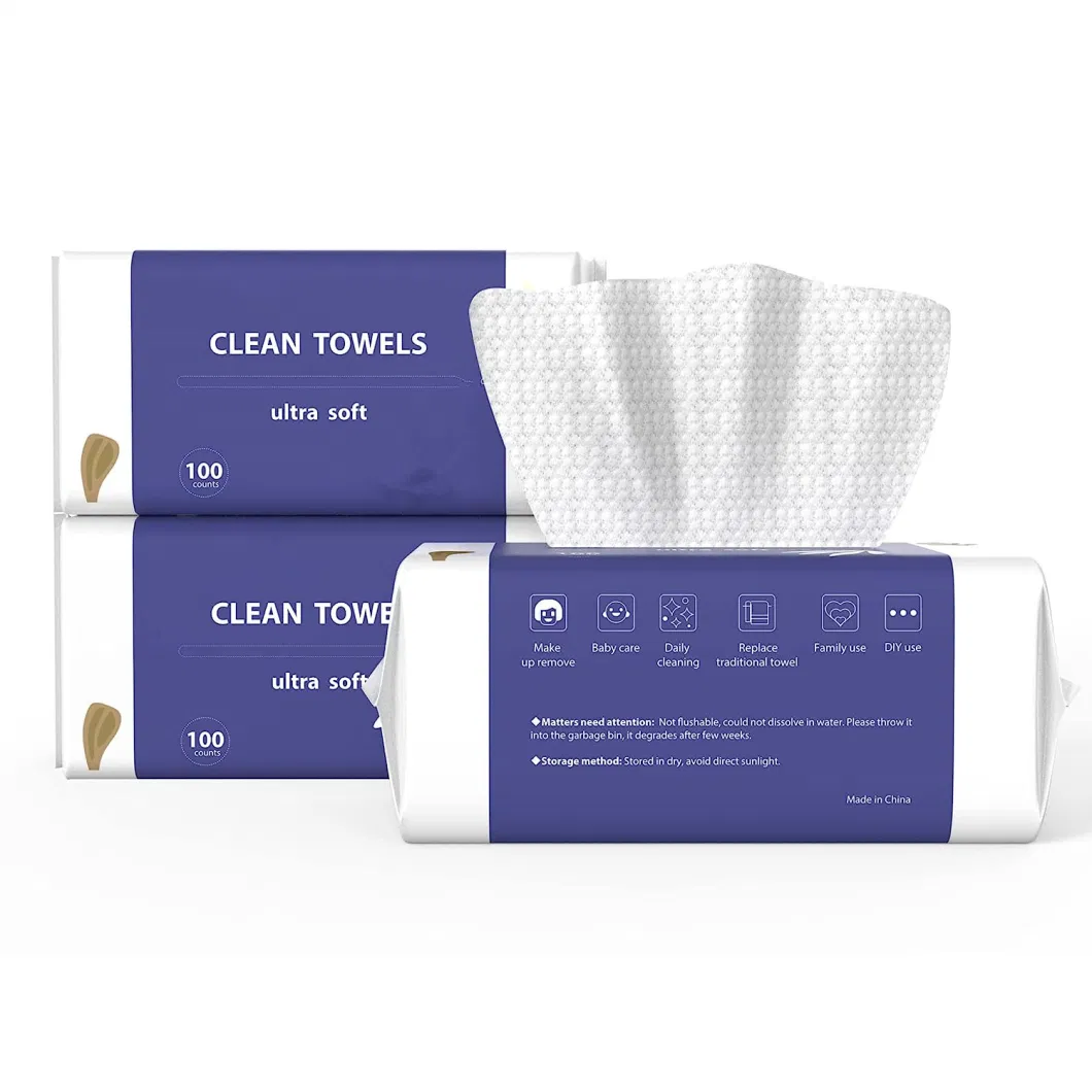 Face Clean Towels, 300 Count Disposable Facial Wash Cloth for Cleansing, Skincare and Makeup Remover, Lint- Free Facial Tissue