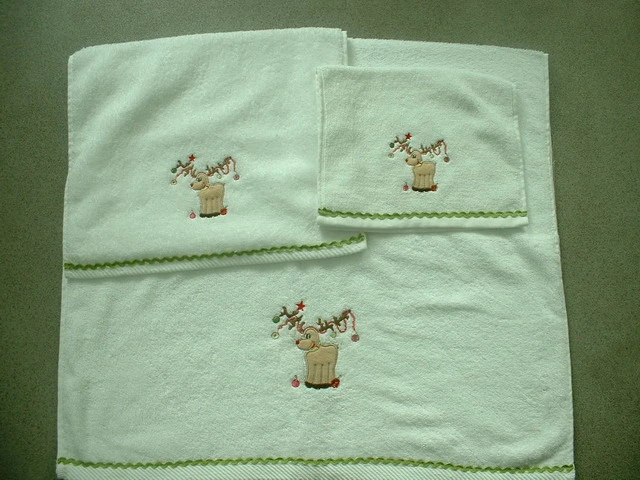 Embroidery Waffle Cotton Tea Towels Soft Kitchen Dish Wipe Hands Towels