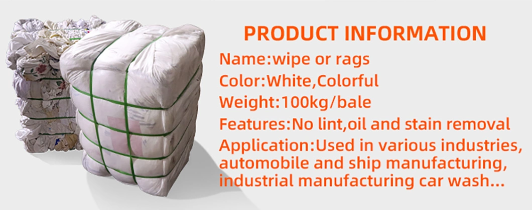 Cloth Industrial Cotton Wiping Bags of White Rags