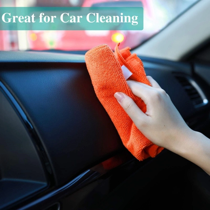 Custom Logo Lint Free Rapid Drying Microfiber Towel for Car Cleaning Buffing