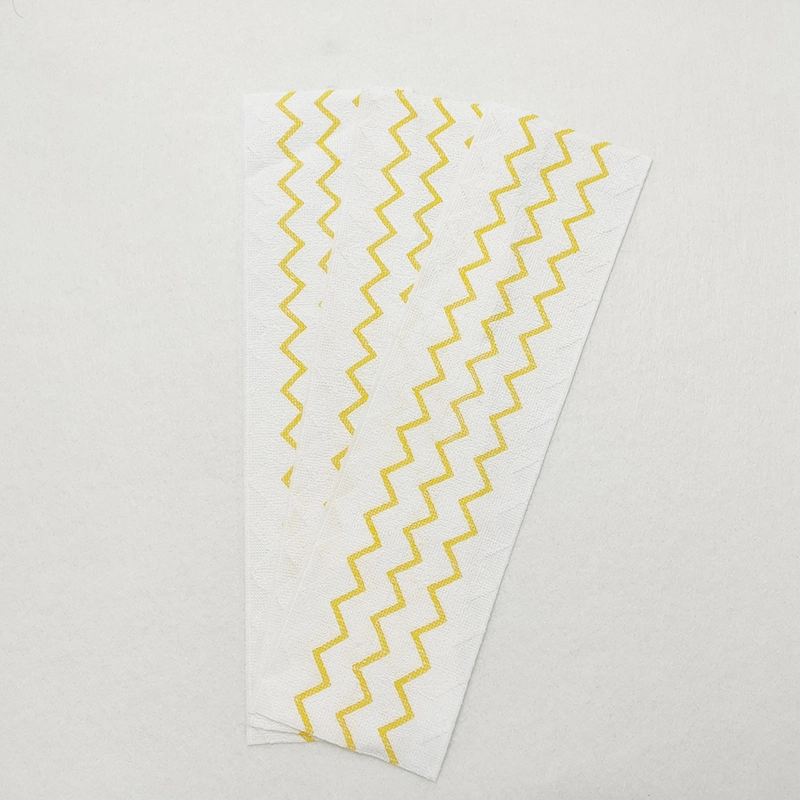 Esun Customizable Disposable Microfiber Mop Pads with Yellow Lines