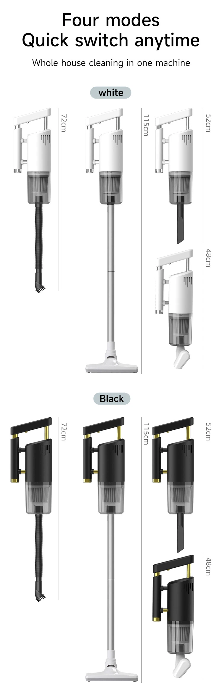 Dibea Best Selling 5 in 1 Low Vacuum Cleaner Cordless Stick Handy Cyclonic Plus Vacuum Cleaner Carpet and Floor