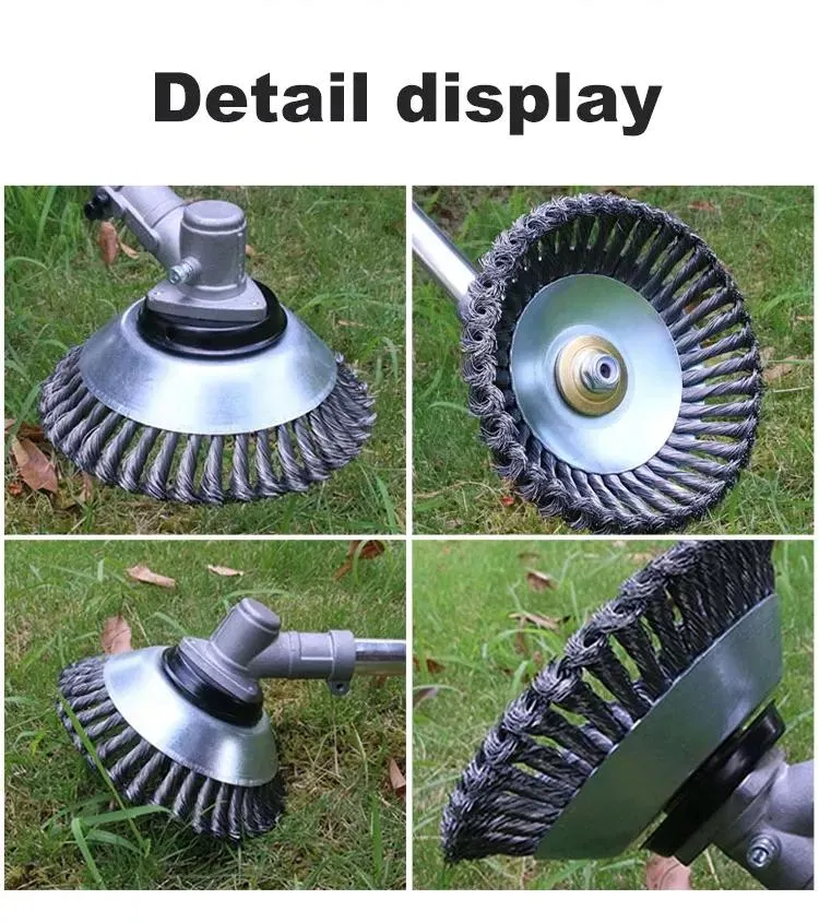 Steel Wire Grass Trimmer Head Tray Brush Cutter Rotary Wheel Edge Head Break-Proof Safe Strimmer for Lawn Mover Parts Tool